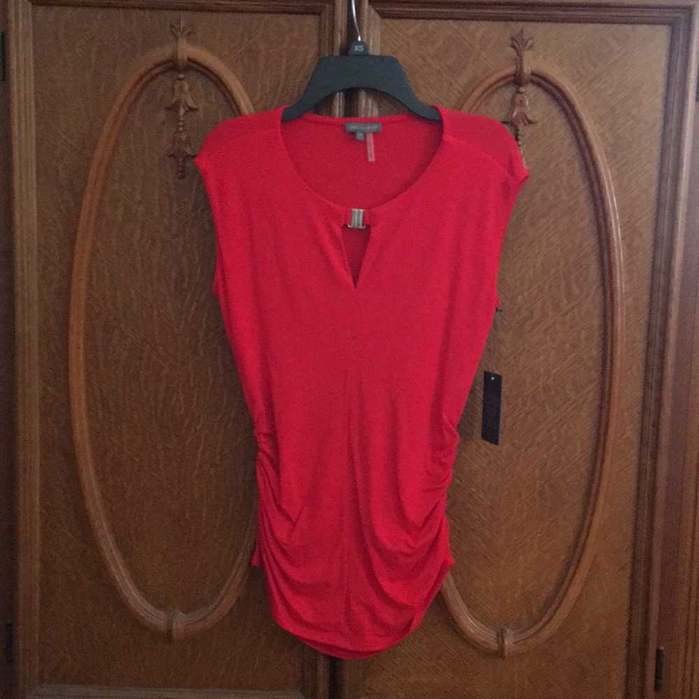 Vince Camuto Ruched Keyhole Blouse